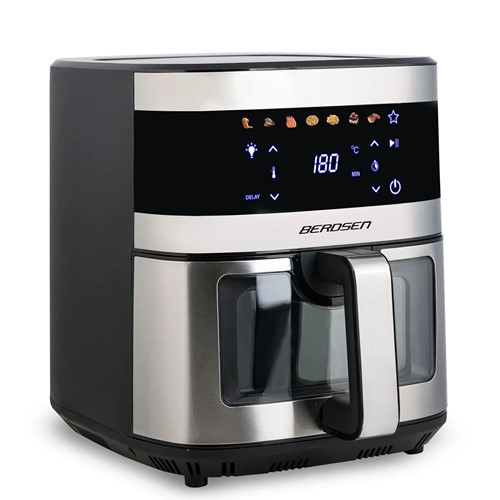 Frytkownica beztłuszczowa Air fryer duża frytownica 9,1l Berdsen 1700 W BD-656 srebrna