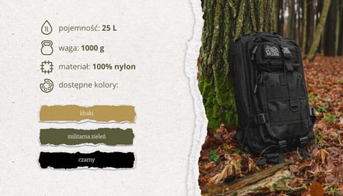 Plecak turystyczny Offlander Survival 25l czarny