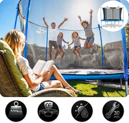 Trampolina ogrodowa NEO SPORT 8FT 252 cm z siatką wewnętrzną