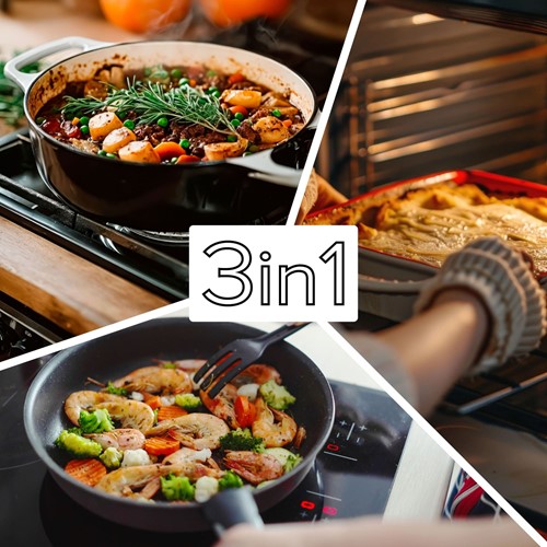 Frytkownica beztłuszczowa TEESA AIR FRYER DUAL POT XXL 8L 2700W