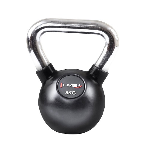 KETTLEBELL ŻELIWNY KGC OGUMOWANY UCHWYT CHROM HMS