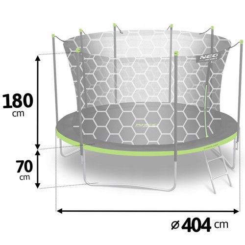 Trampolina ogrodowa NEO SPORT 13FT 404 cm z siatką wewnętrzną