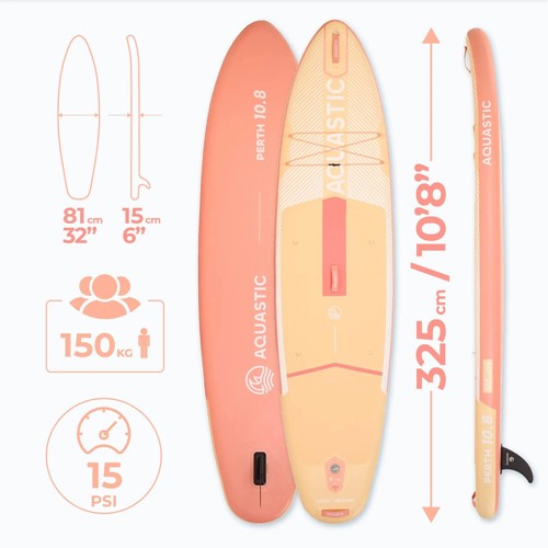 Deska SUP Aquastic Perth 10'8" pomarańczowa