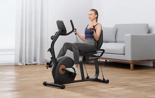 Rower treningowy poziomy MERACH MR-S23B1-EU (czarny)
