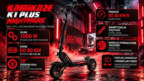 Hulajnoga elektryczna Kamikaze K1 Plus Nightmare