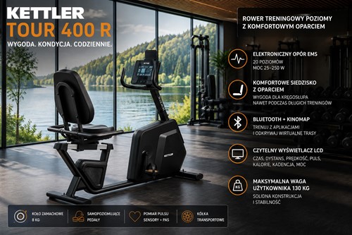 Rower treningowy poziomy Kettler Tour 400r
