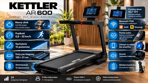 Bieżnia elektryczna Kettler AR 600