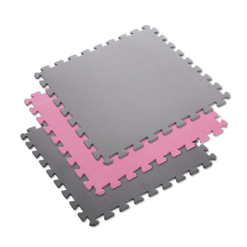 Mata puzzle One Fitness MP10 PINK-GREY (9 elementów)