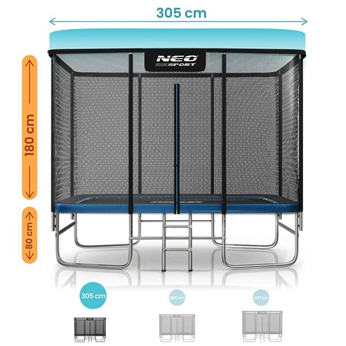 Trampolina ogrodowa NEO SPORT 10x7ft/305x213cm