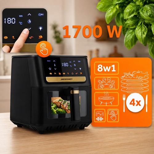 Frytkownica beztłuszczowa Air fryer Berdsen BD-655 czarna