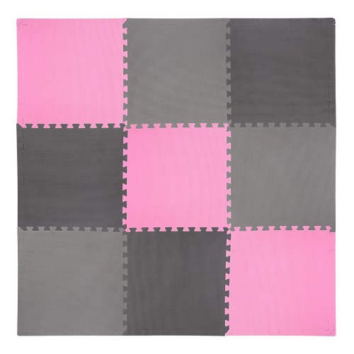 Mata puzzle One Fitness MP10 PINK-GREY (9 elementów)