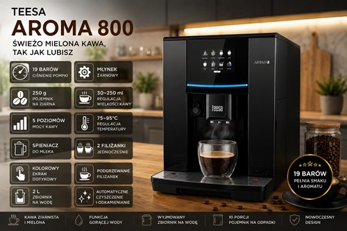 Automatyczny ekspres do kawy z młynkiem TEESA AROMA 800