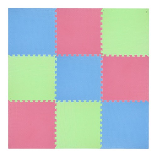 Mata puzzle One Fitness MP10 GREEN-BLUE-RED (9 elementów)
