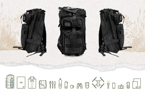 Plecak turystyczny Offlander Survival 25l czarny