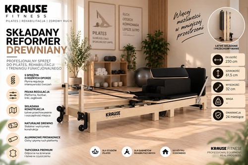 Składany Reformer Drewniany Krause Fitness