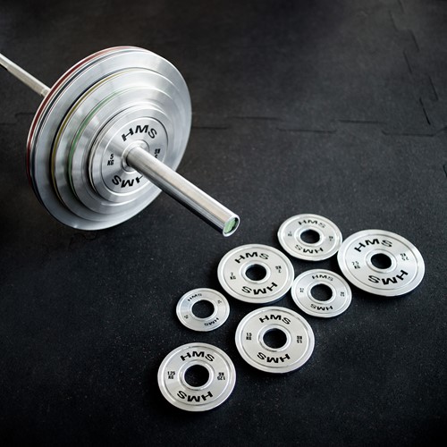 Zestaw stalowych talerzy olimpijskich kalibrowanych HMS TOS 2 x 1.5 - 5.0 kg (22kg)