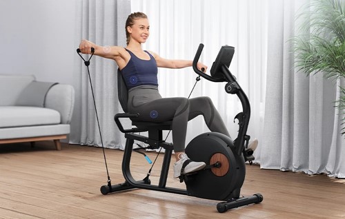 Rower treningowy poziomy MERACH MR-S23B1-EU (czarny)