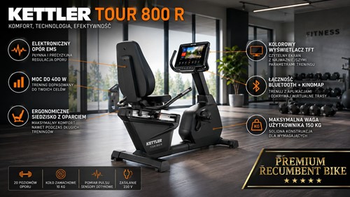 Rower treningowy poziomy Kettler Tour 800r