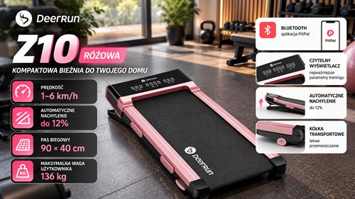 Bieżnia DeerRun Z10 (różowa)