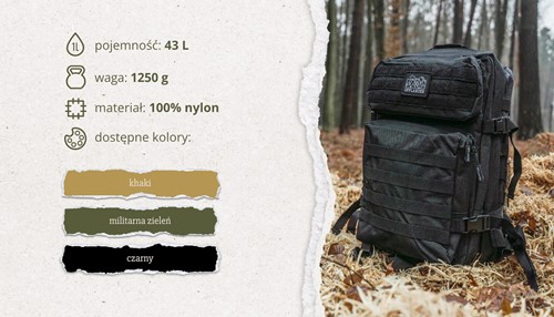 Plecak turystyczny Offlander Survival 43l czarny