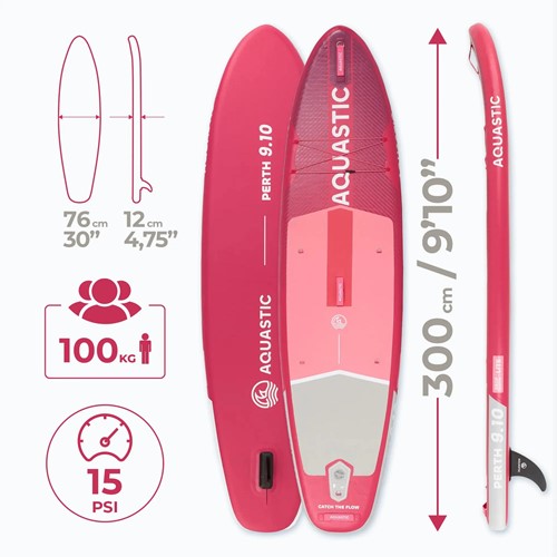 Deska SUP Aquastic Perth 9'10" różowa