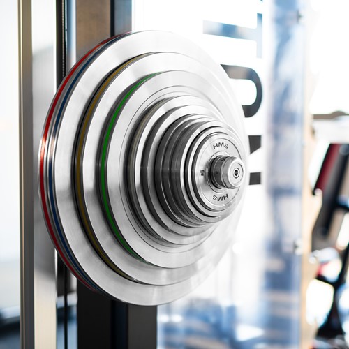 Zestaw stalowych talerzy olimpijskich kalibrowanych HMS TOS 2 x 10 - 25 kg (140 kg)