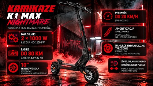Hulajnoga elektryczna Kamikaze K1 Max Nightmare