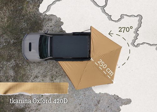 Markiza samonośna Offlander BATWING 270 Sand Lewa 2.5 M