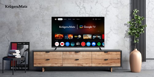 Telewizor Kruger&Matz 43" FHD Google TV, DVB-T2/S2/T/C H.265 HEVC