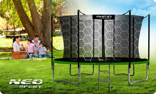 Trampolina ogrodowa NEO SPORT 14FT 435 cm z siatką wewnętrzną