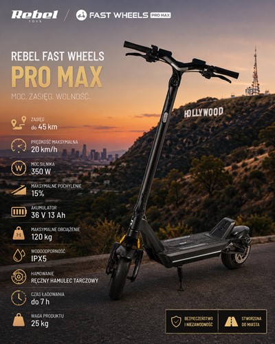 Hulajnoga elektryczna REBEL FAST WHEELS PRO MAX